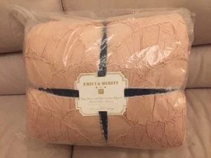 2pc Pottery Barn Teen Emily&Meritt Parisian Petticoat TWIN Quilt&Euro Sham Pink - Picture 1 of 4