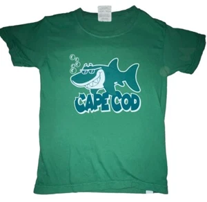 Comfort Colors Boys Girls Kids Green Cape Cod Shark Short Sleeve Shirt Size S - Picture 1 of 7