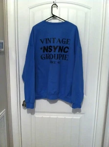 Mens Adult NSYNC 2xl Pullover Blue Sweatshirt Vintage Groupie since '97 - Picture 1 of 6