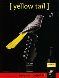 YELLOW TAIL WINE AD #7 RARE 2005 OOP SINGING BIRD - Picture 1 of 2