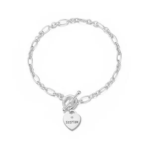 Sister Charm Bracelet Created with Zircondia® Crystals by Philip Jones - Picture 1 of 6