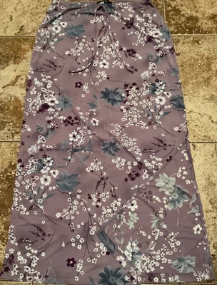 MY MICHELLE FLORAL FLORAL MAXI SKIRT  (L) LAVENDER PURPLE - Image 1 of 4