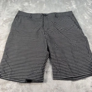 Adidas Shorts Mens 38 Black White Check Golf Polyester Lightweight Performance - Picture 1 of 9