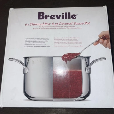 Breville Thermal pro из нержавеющей стали 4 qt соус горшок с крышкой / три слоя / используется один раз - Изображение 1 из 4