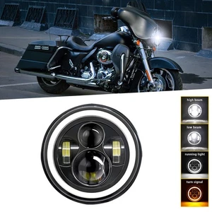 1Pcs 7 Inch Car Motorcycle LED Headlight With DRL/Turn Signal/Low XOWB - Picture 1 of 12