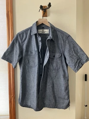 Rogue Territory Shirt Mens Large Blue Chambray Selvedge Workshirt Short Sleeve - Image 1 of 4