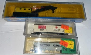 Model Train N Scale Crane,Hopper,Box Car Model Power-Minitrix - Bild 1 von 2