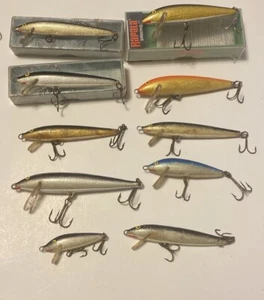 10- Vintage Rapala Countdown Floating Sinking Crankbait Fishing Lures Lot - Picture 1 of 7