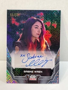 2024 TOPPS STAR WARS GALAXY CHROME NATASHA LIU BORDIZZO AUTO #/50 SABINE WREN - Picture 1 of 2