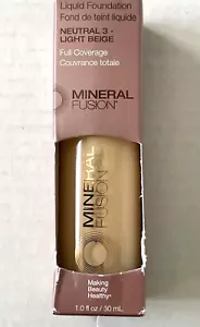 Mineral Fusion Liquid Foundation Neutral 3 Light Beige 1.0 fl oz or 30 ml NIB - Picture 1 of 6