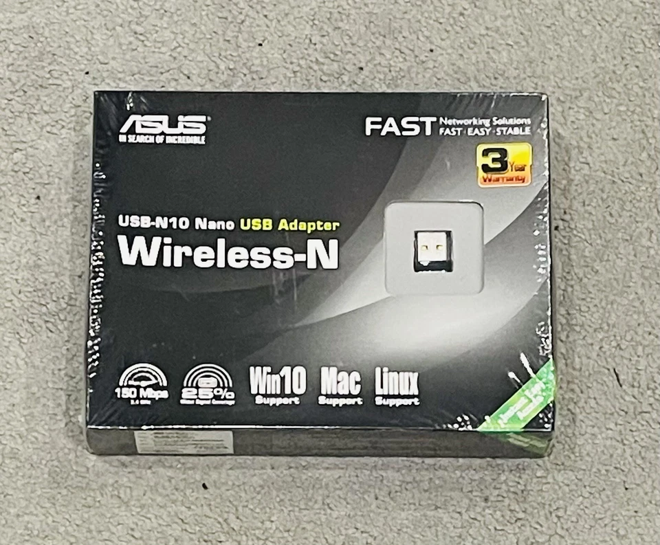 BRAND NEW SEALED ASUS WIRELESS-N USB-N10 NANO ADAPTER - Image 1 of 1