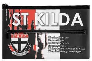 88936 ST KILDA SAINTS AFL TEAM SONG LARGE NEOPRENE SCHOOL PENCIL CASE - Picture 1 of 2