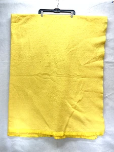 Vintage Wool With Satin Trim Blanket - Yellow about 64" x 88" - Picture 1 of 7