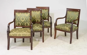FRENCH SET OF FOUR MAHOGANY ARM CHAIRS - Picture 1 of 5