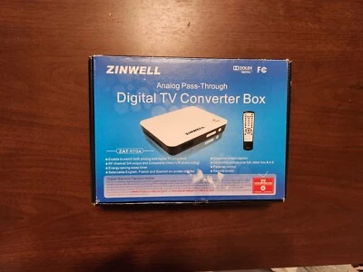 NEW Zinwell Digital TV Converter Box Analog Pass-Through ZAT-970A Remote - Image 1 of 4
