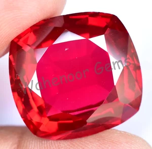 52.45 Ct Natural Blood Red Ruby Cushion Certified Mozambique Stunning Gemstone - Picture 1 of 7