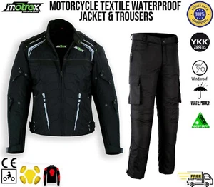 Motorcyle Textile Waterproof Jacket & Trouser Motorbike Touring CE Armours Suit - Picture 1 of 8