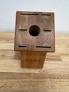 Cutco Holz Messerblock 7 Schlitze für 6 Messer + 1 Schärfer ~ Honigeiche Hergestellt in den USA - Bild 1 von 5