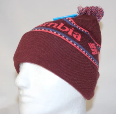 Columbia Womens Femmes Taille Unique CSC Logo Pom Pom Beanie in Bloodstone OSFA - Image 1 of 4