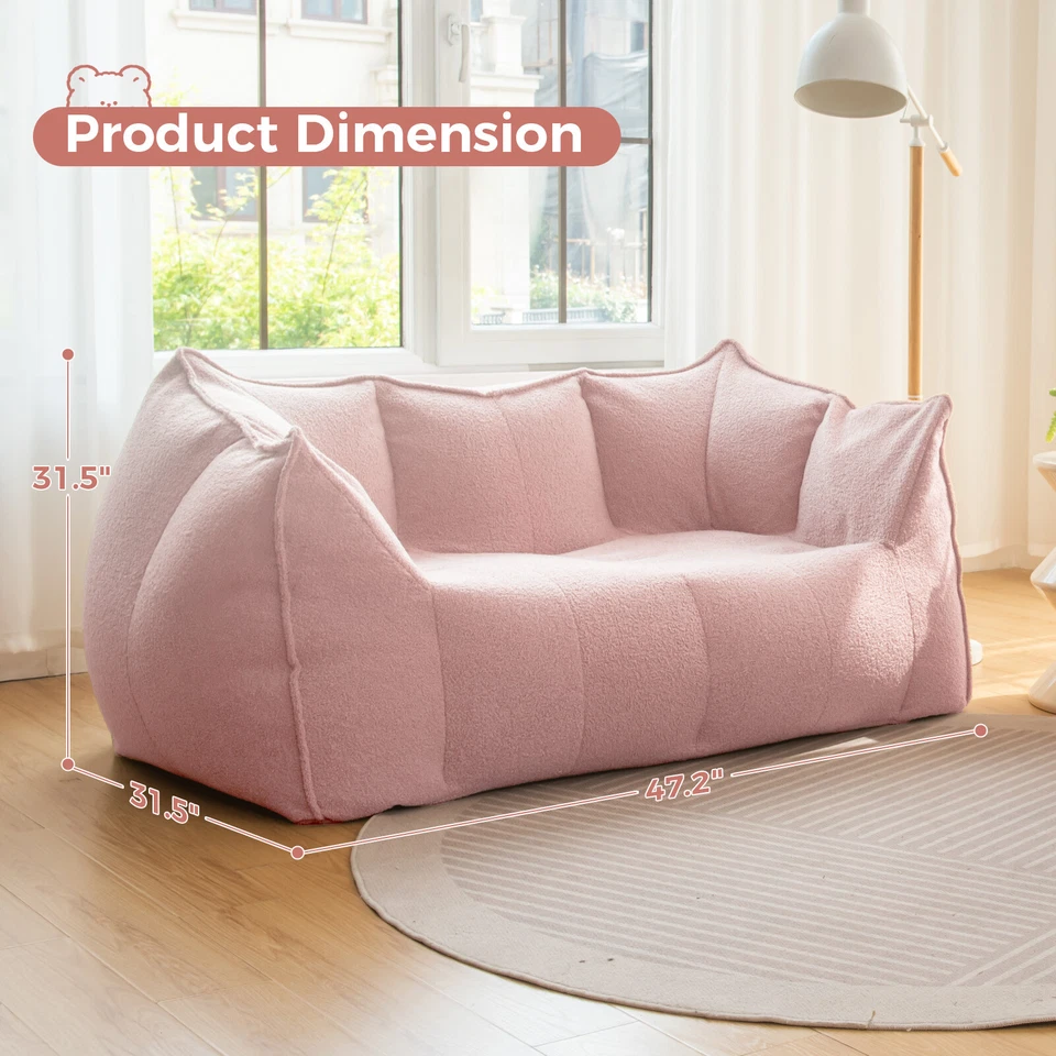 Single/Loveseat Giant Bean Bag Chair Comfy Lounge Lazy Floor Sofa for Adults  - Image 1 of 4