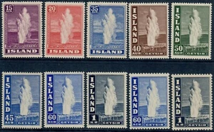 ISLANDIA. 1938-1947. Géiser. Juego de 10. Todas las perforaciones. VF MNH (PK2640) - Imagen 1 de 2