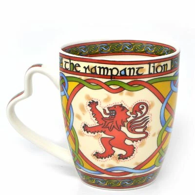 Royal Tara The Rampant Lion Mug Tea Cup Coffe Mug Bone China Celtic Weave 13 oz