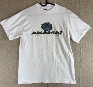 Vintage Herren Gr. Medium Hanes Beefy T Akamai Edge Threads Einzelnaht T-Shirt - Bild 1 von 5