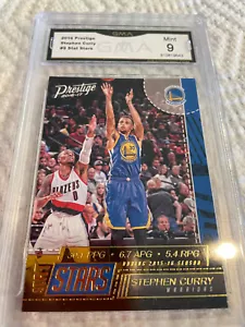 STEPHEN CURRY WARRIORS 2016 PRESTIGE STAT STARS #9 GRADI 9 L@@@K - Foto 1 di 2