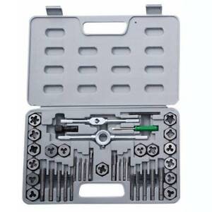 40Pcs Tap And Die Set Nut & Bolt Screw Multi function Thread Cutter Wrench Tools