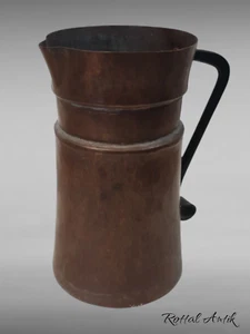 205254 bezaubernd großer alter KUPFER-WASSERKRUG handgefertigt dicht - Picture 1 of 4