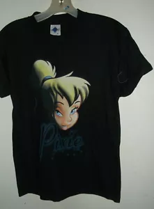 NUEVA Talla M jrs SMILING PIXIE TINKERBELL Camiseta por DISNEY Negro con Colores Brillantes - Imagen 1 de 1