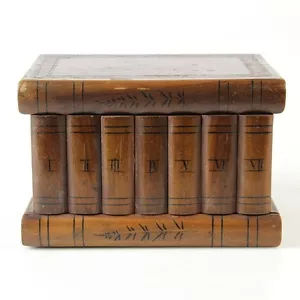 Caja de joyas antigua con forma de estante de madera de oliva - Imagen 1 de 5