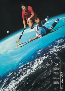 Póster Original Vintage Juegos Olímpicos de Barcelona 1992 Field Hockey Tierra - Imagen 1 de 1