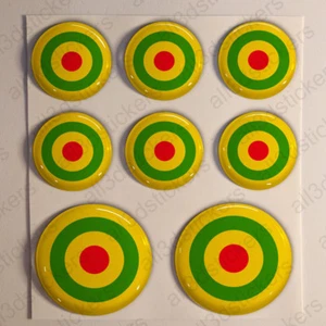 Pegatinas Ruanda Escarapela 3D Pegatina Relieve Redondas Bandera  - Picture 1 of 1