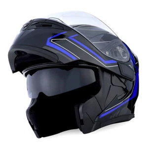 1Storm Motorcycle  Full FaceHelmetStreet Bike Modular Flip up Dual Visor HB89CLS - Picture 1 of 125