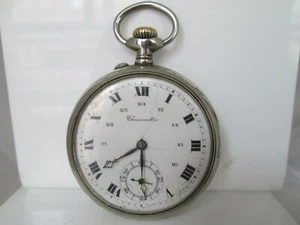 Reloj bolsillo Chronometre. Metal plateado. Lepine. 1910. Suiza. Fondo cincelado - Imagen 1 de 7