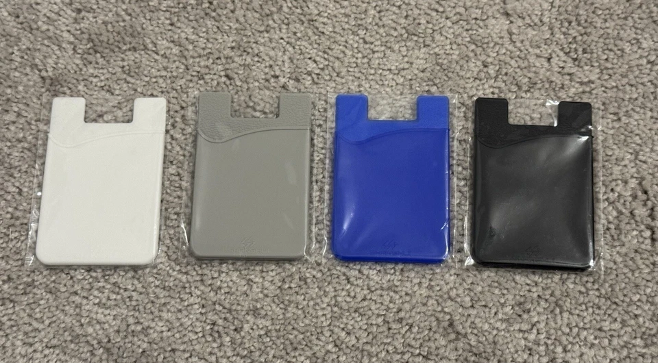 Silicone Card Holders Cell Phone Wallet Pocket Adhesive Sticker *LOT OF 4* - Image 1 of 1