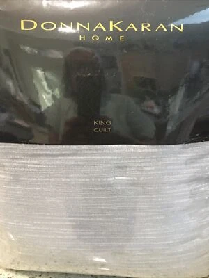 DONNA KARAN 1pc KING SIZE RADIANCE GREY REVERSIBLE VELVET QUILT BNIP  MUST C - Image 1 of 4
