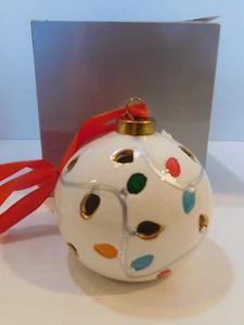 Neu im Karton flammenlose beleuchtete Leuchte Ornamentkugel mehrfarbig Weihnachtslicht - Bild 1 von 6