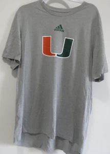 Miami Hurricanes Adidas Team Issued Men Short Sleeve X-Large 2019 Gray T-Shirt - Picture 1 of 5
