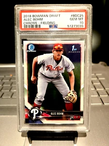 2018 Bowman Draft Alec Bohm Chrome-Fielding #BDC25 Gem Mt. 10 Phillies " RAFFY." - Picture 1 of 9
