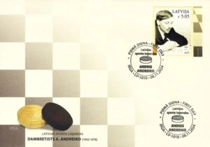 Latvia 2024 (17) Latvian sports legends - A. Andreiko - checkers fdc unperforat - Picture 1 of 1