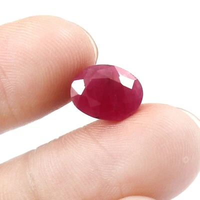 4.50 CT Johnson Mines Heated Natural CERTIFIED Ruby Oval Loose Gemstone Cut - Image 1 of 4