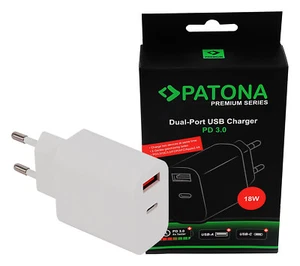 CARICATORE PATONA Alimentatore 18W PD QC 3.0 1x USB-C USB-A 5V/3A 9V/2A 12V/1,5A - Foto 1 di 5