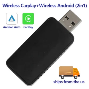 Radio 2 en 1 Cableado a Inalámbrico Bluetooth CarPlay Android Adaptador Automático Dongle Box - Imagen 1 de 10