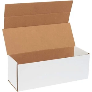 50 17" x 6" x 6" White Corrugated Mailers Tuck Flap Boxes Free Ship - Picture 1 of 1