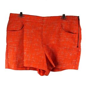 XOXO Shortie High Waist Shorts Women’s Size 13/14 Waist 34" Lined Orange NEW G1