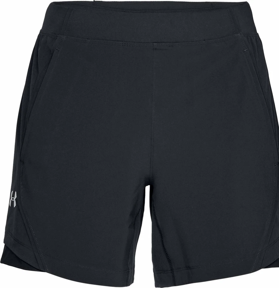 Under Armour Running Shorts 2xl XXL Black Mens SPEEDPOCKET Linerless 1317494 001