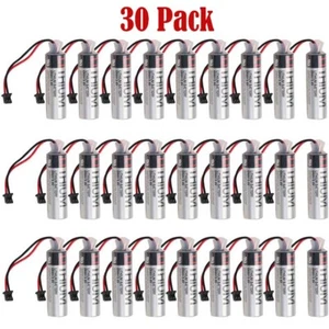 30 PcsTOSHIBA ER6V 3.6V ER6VC119B ER6VC119A 3.6V PLC Battery With Black Plug - Picture 1 of 4