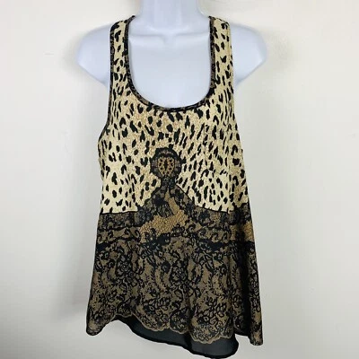 Camiseta sin mangas Lily blanca para mujer talla M marrón estampado animal sin mangas Foto 1 de 4